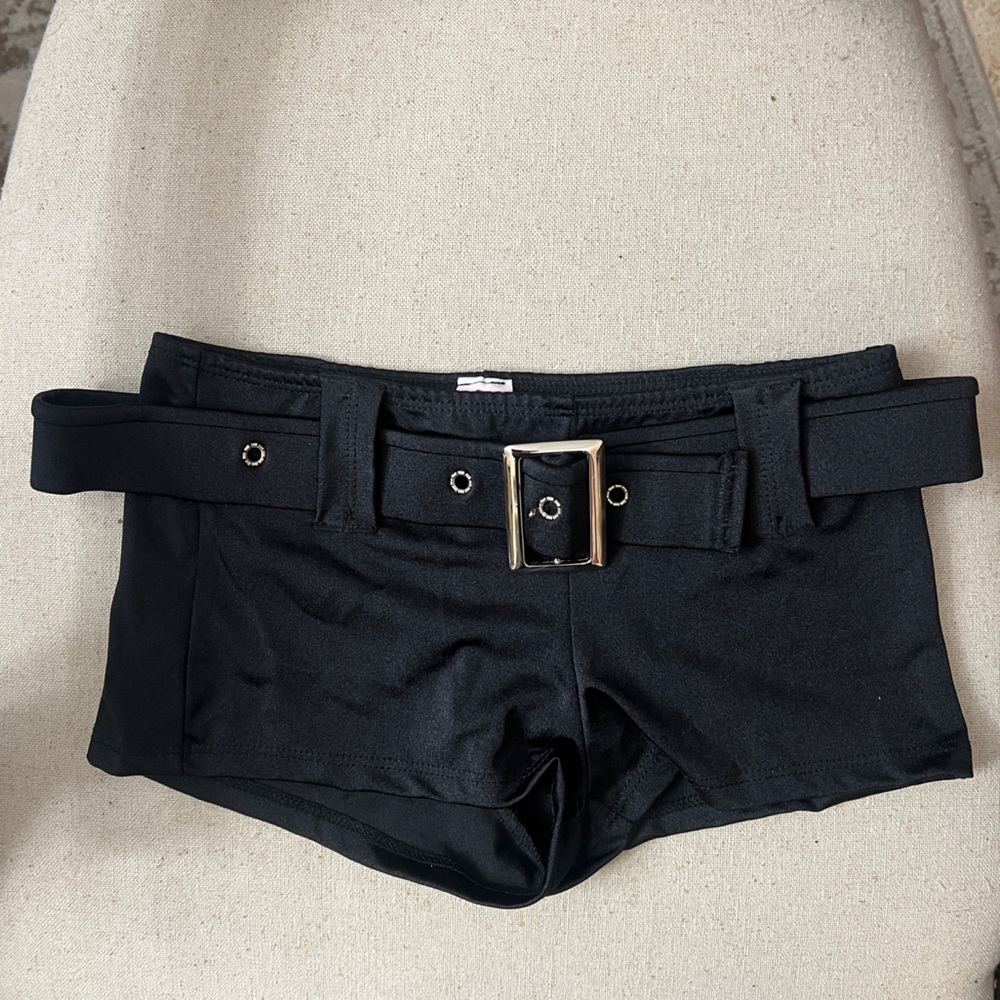 Roma Costume Black Belted shorts for dance cheer auditions tryouts